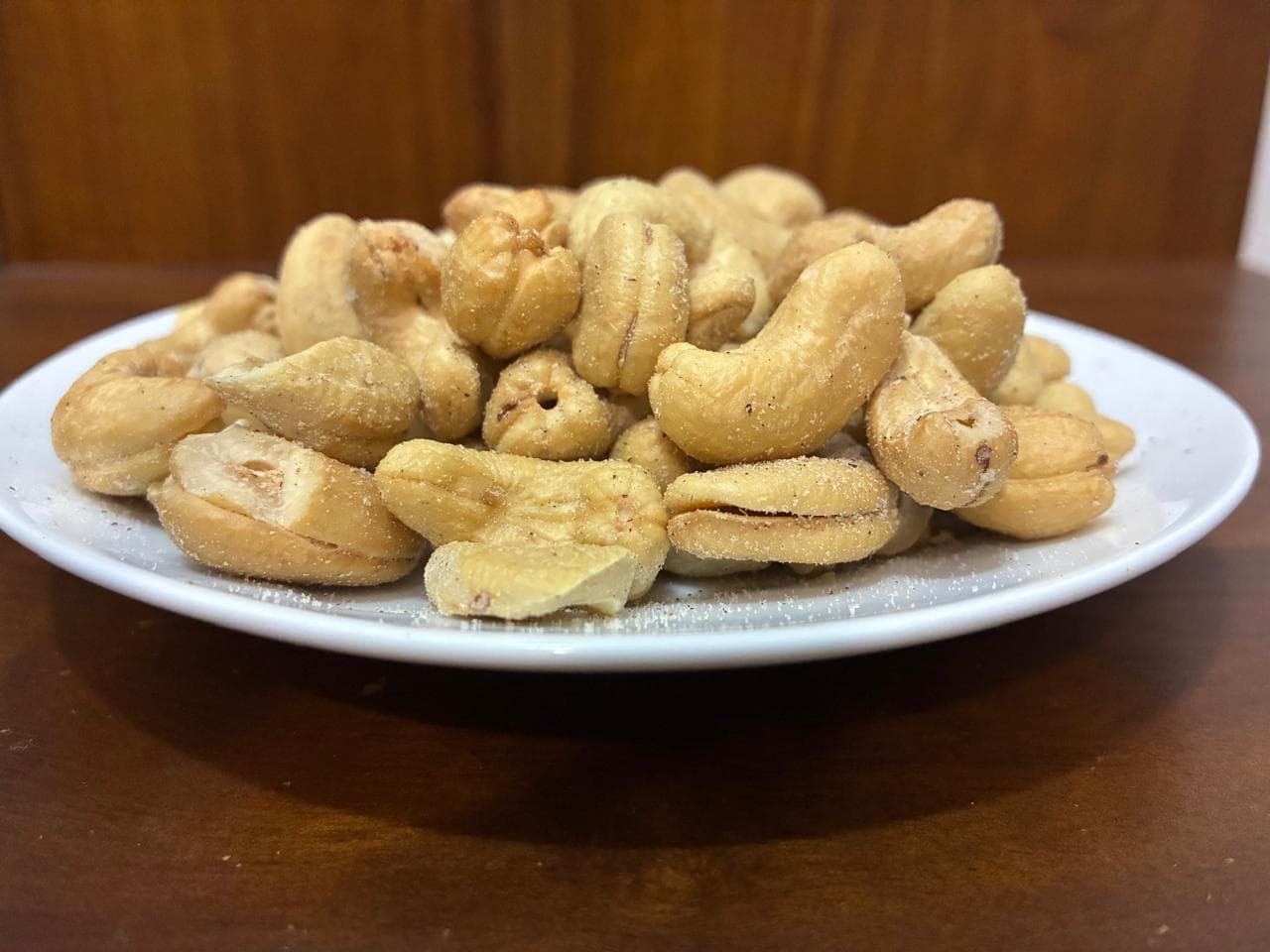Bowl of roasted salted cashews